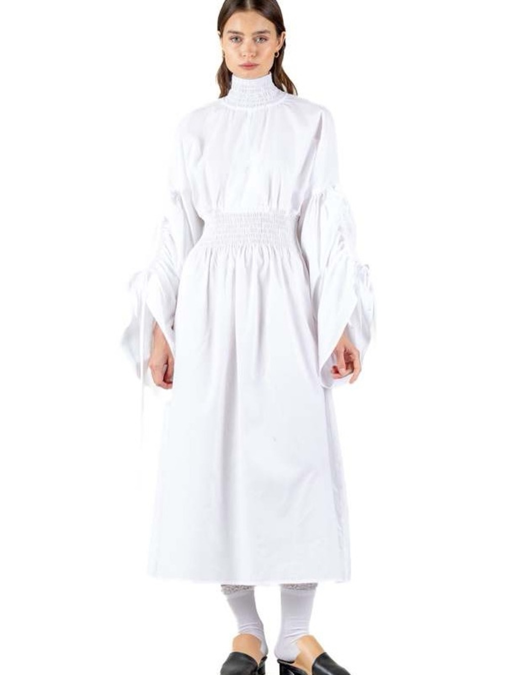 Toit Volant Spencer dress. High neck smocked statement dress NWT